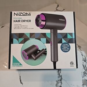 Nizoni Folding Hair Dryer Brand New In Box 3 Settings